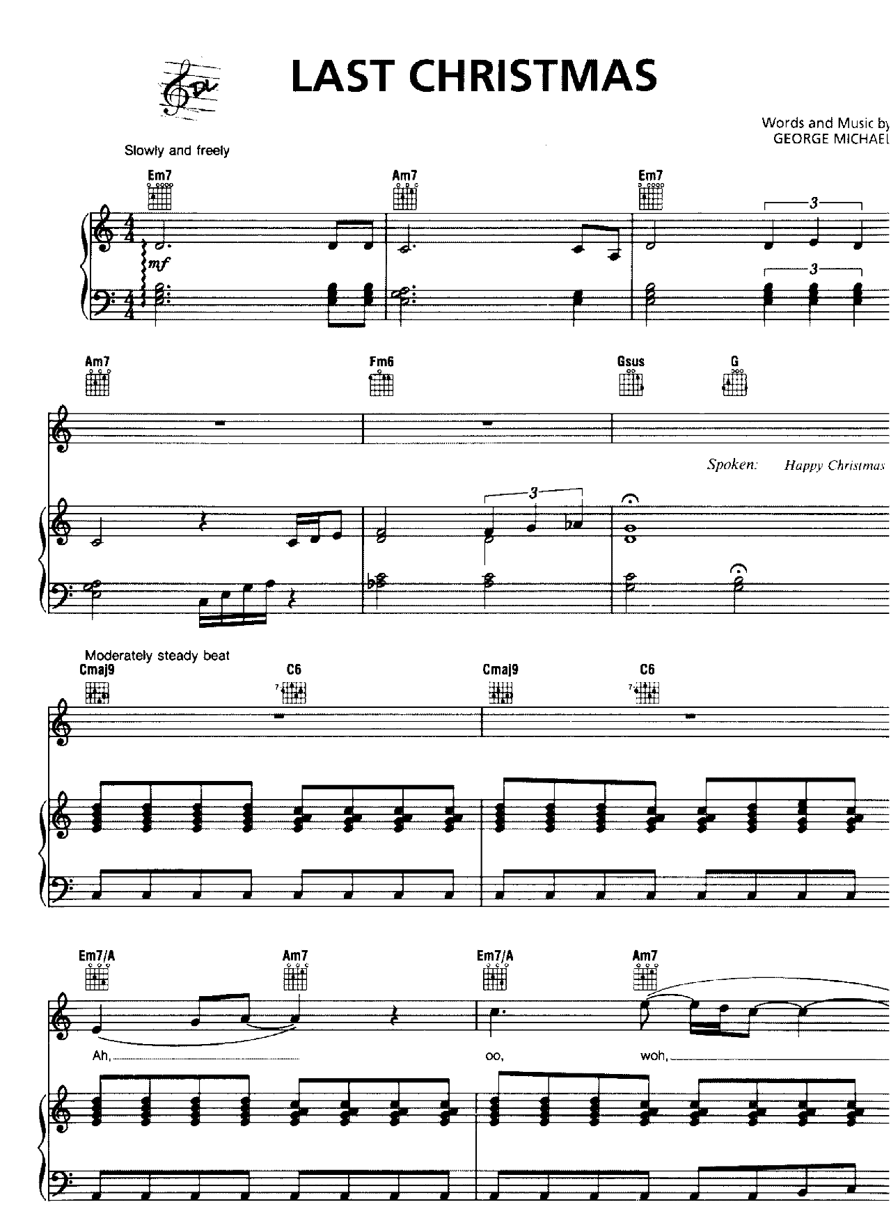 Last Christmas sheet music