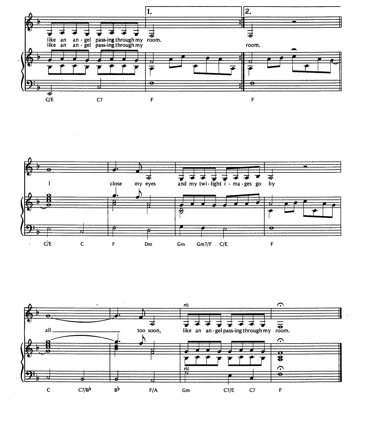 Like An Angel Passing Through My Room sheet music 3