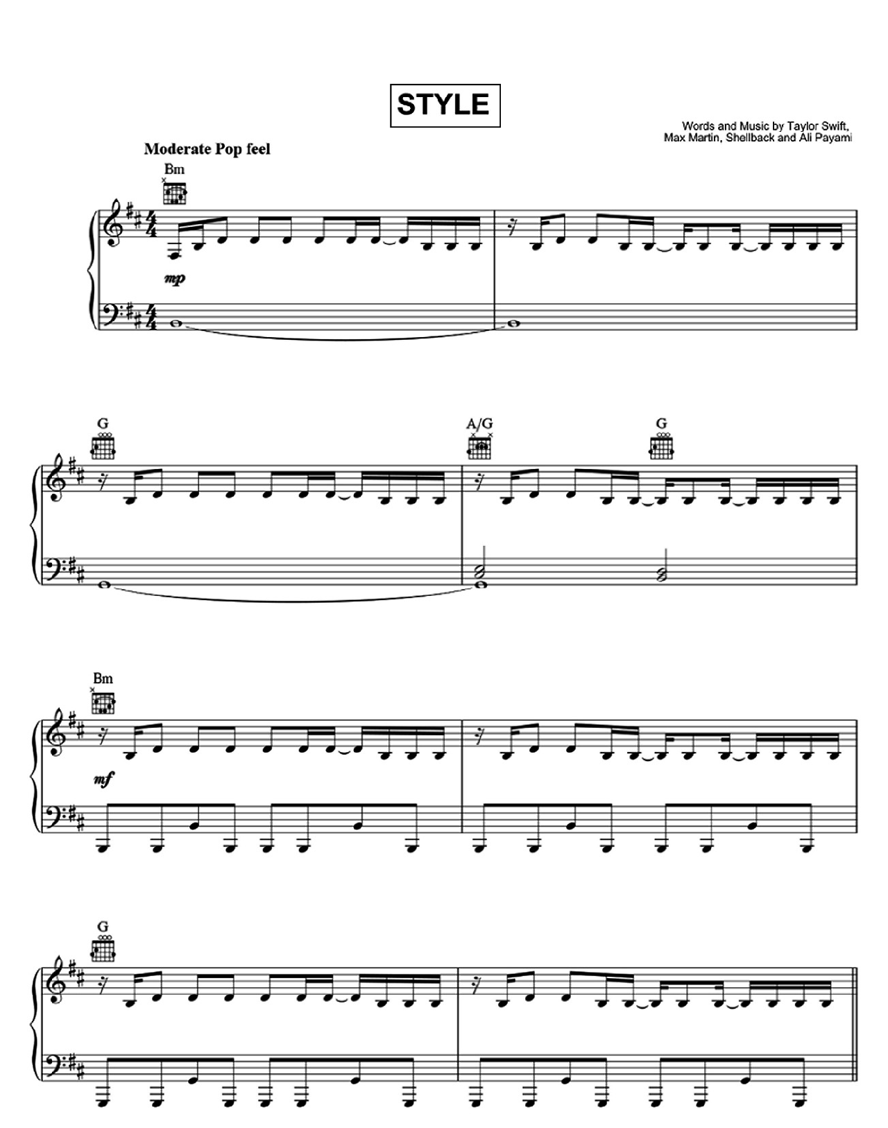 Style sheet music