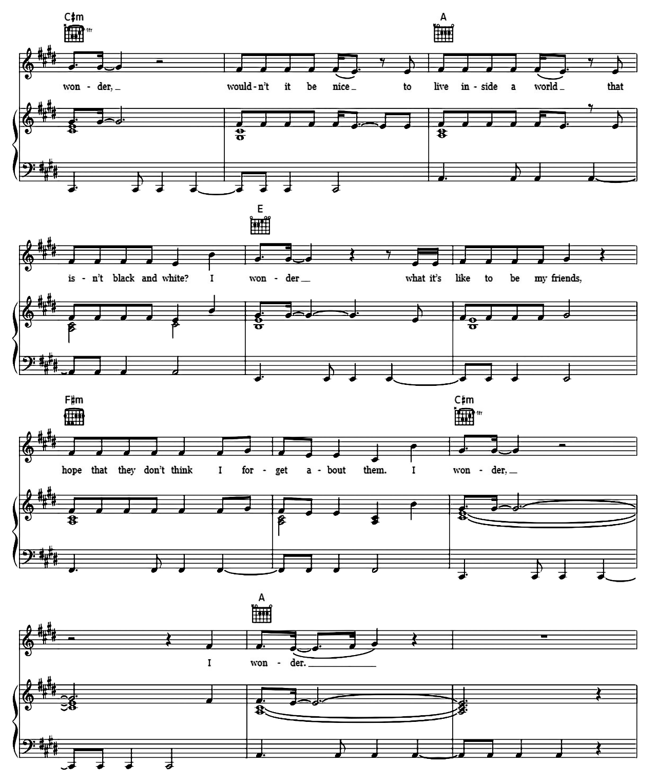 Wonder sheet music 2