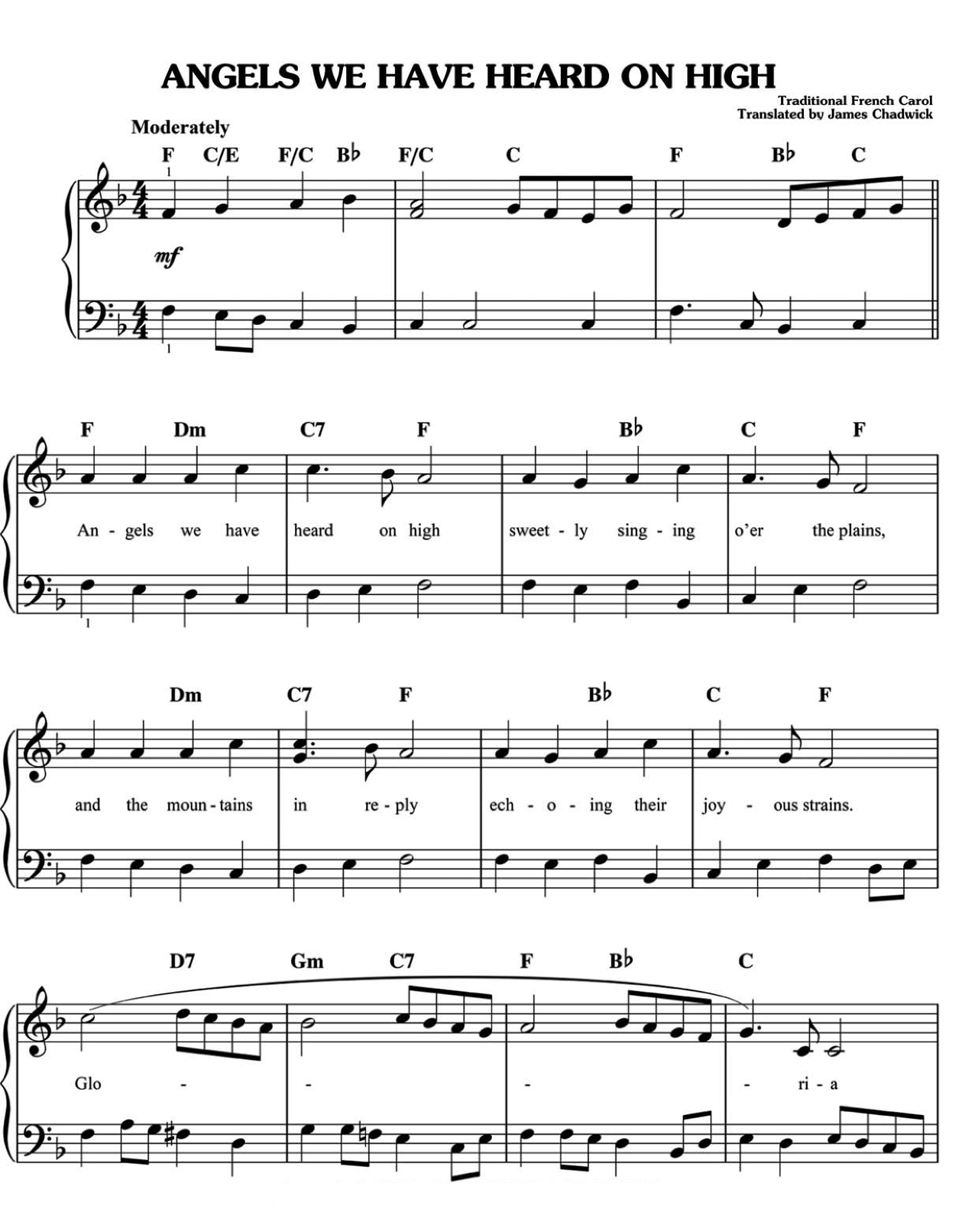 Angels We Have Heard On High sheet music