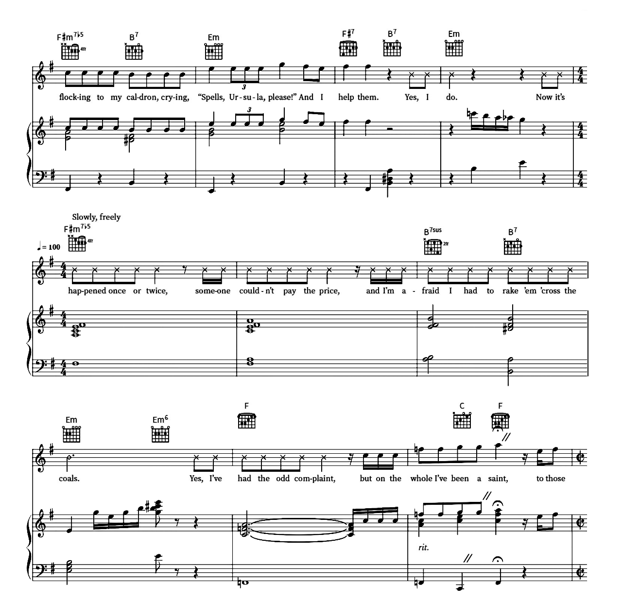 Poor Unfortunate Souls sheet music 3