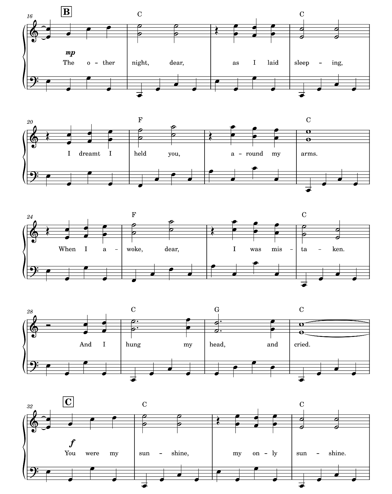 You Are My Sunshine sheet music 2