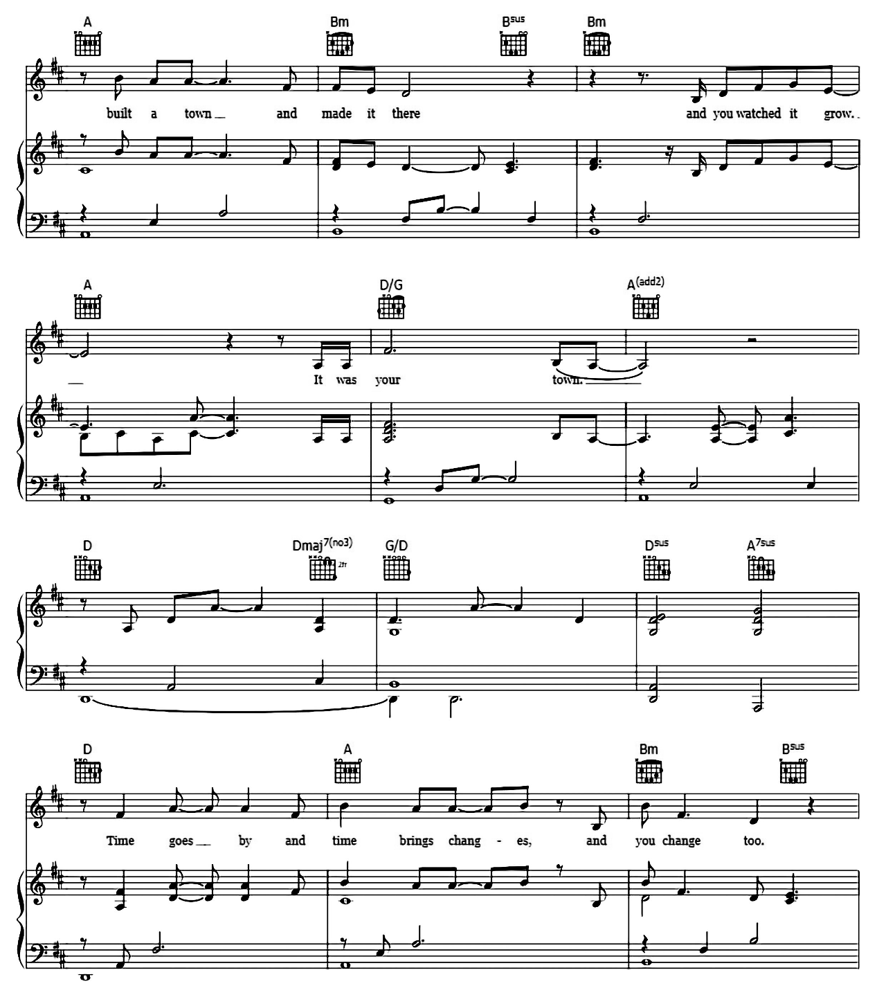 Our Town (from Cars) sheet music 3