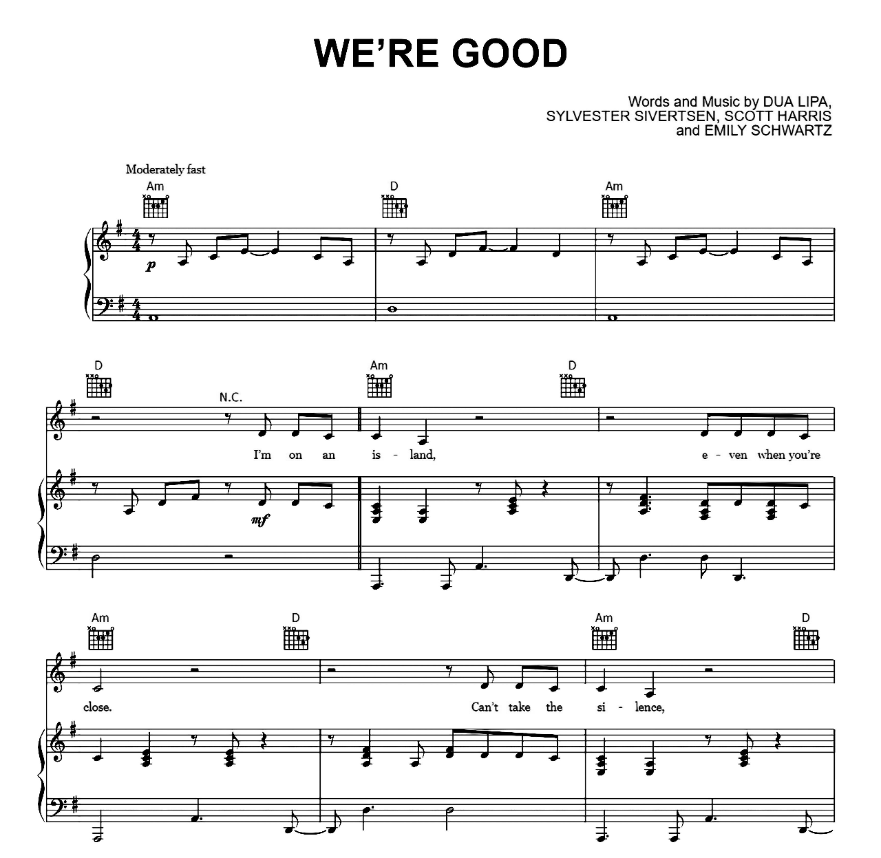 We're Good sheet music