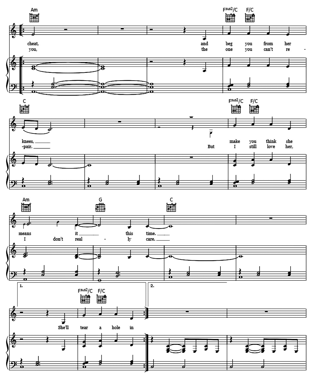 Stubborn Love sheet music 2