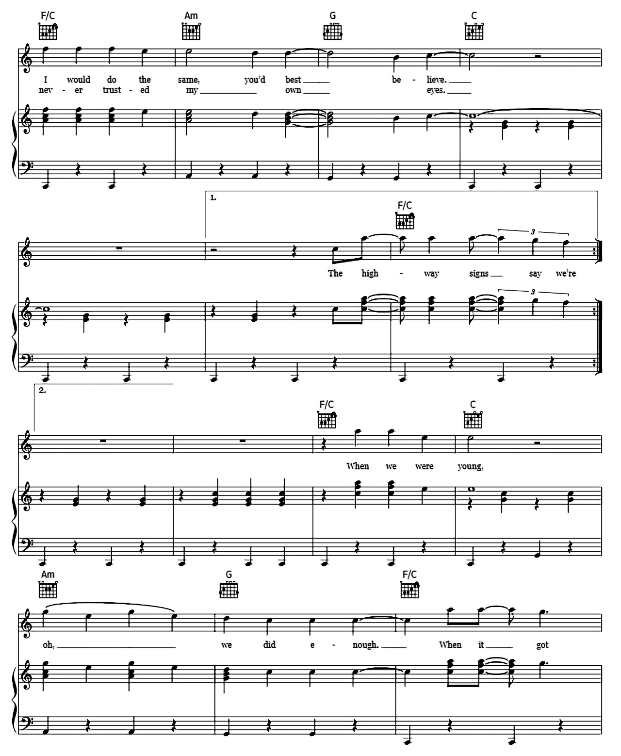 Stubborn Love sheet music 8