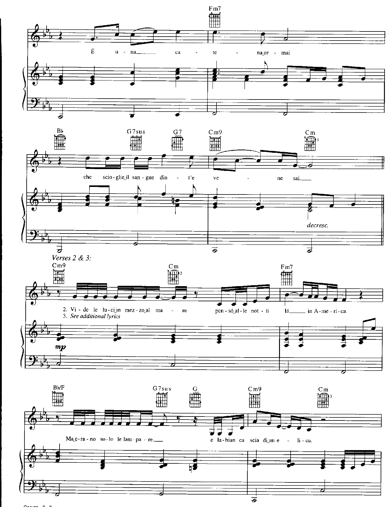 Caruso sheet music 3