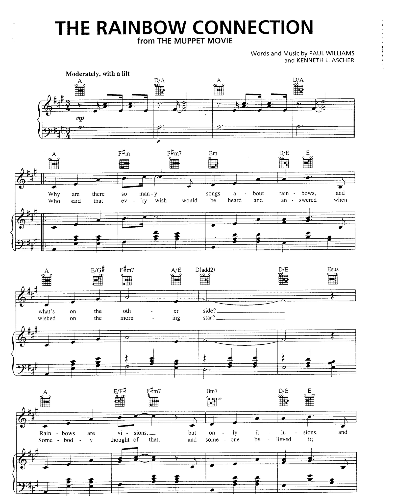 The Rainbow Connection sheet music