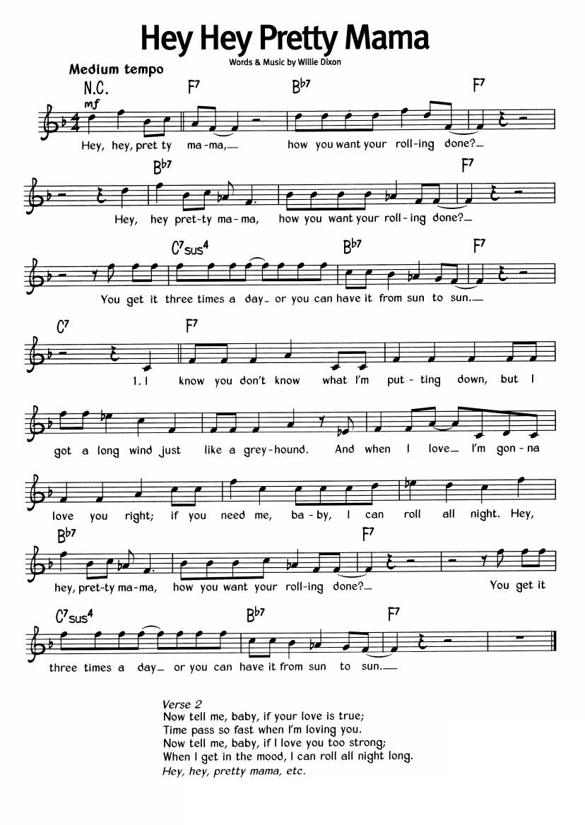 Hey Hey Pretty Mama sheet music