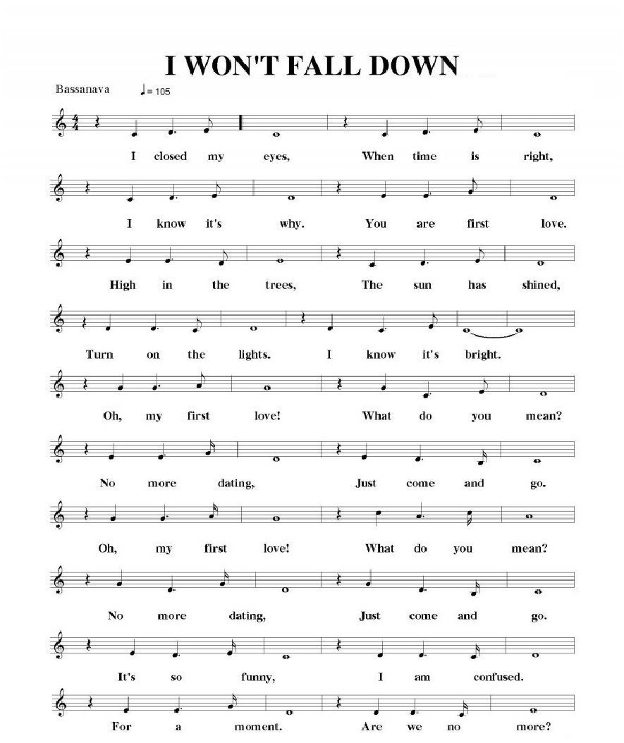 I Won't Fall Down sheet music