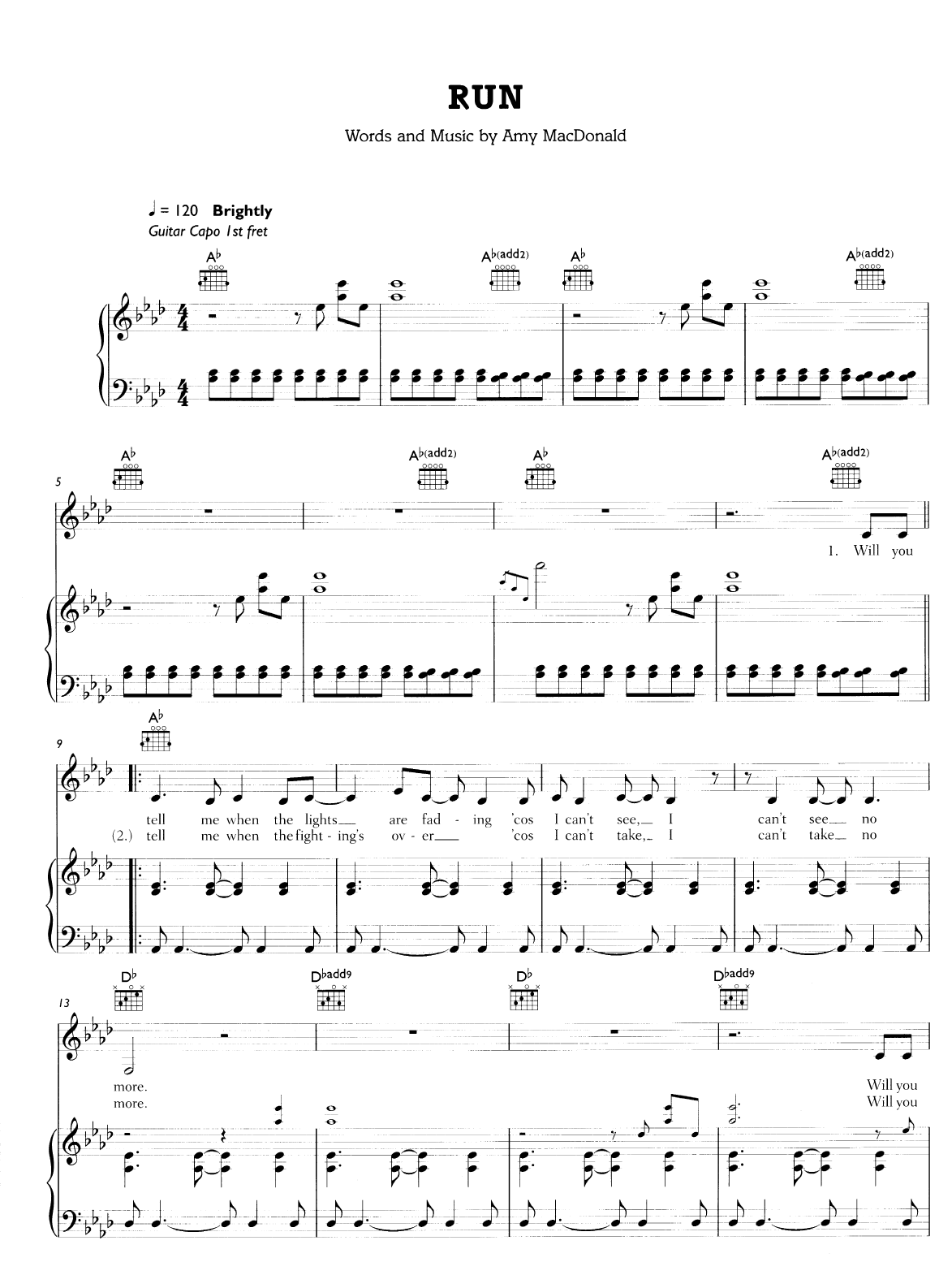 Run sheet music