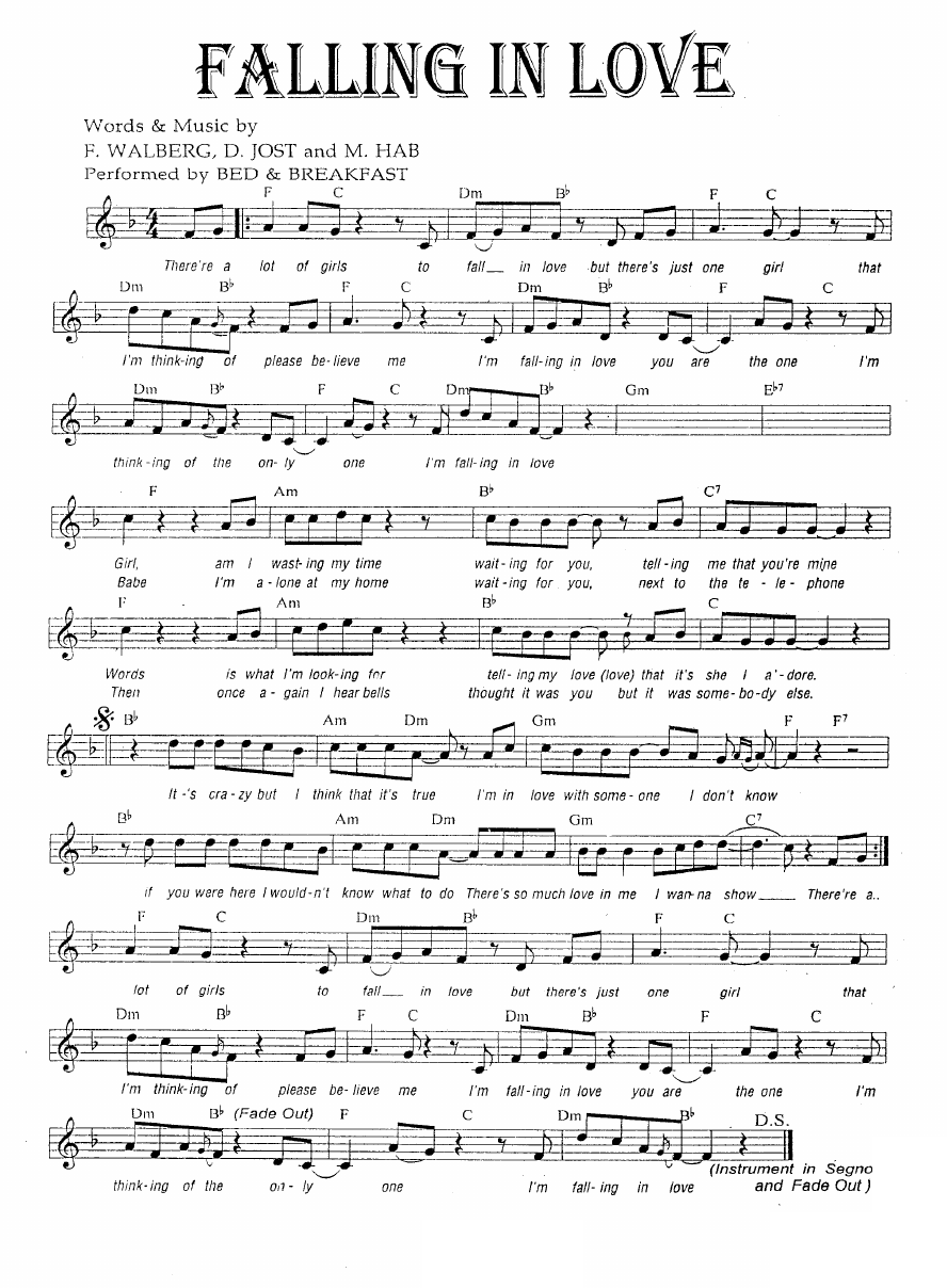 Falling In Love sheet music