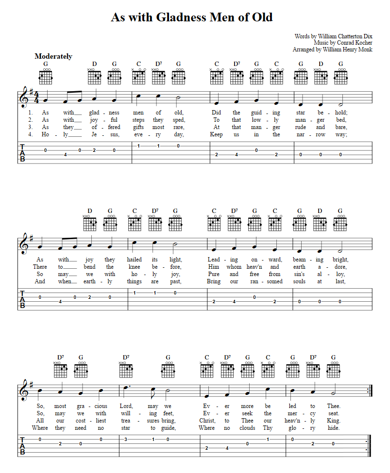 As With Gladness Men Of Old sheet music