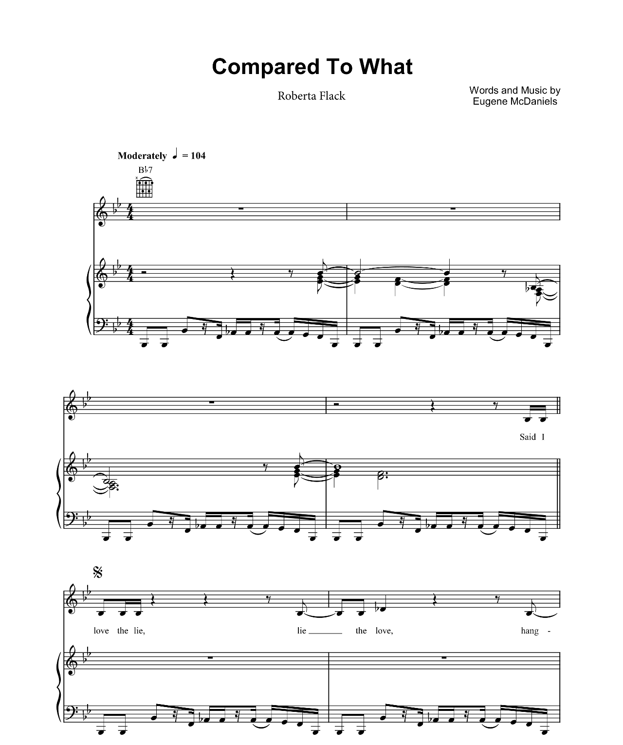 Compared To What sheet music