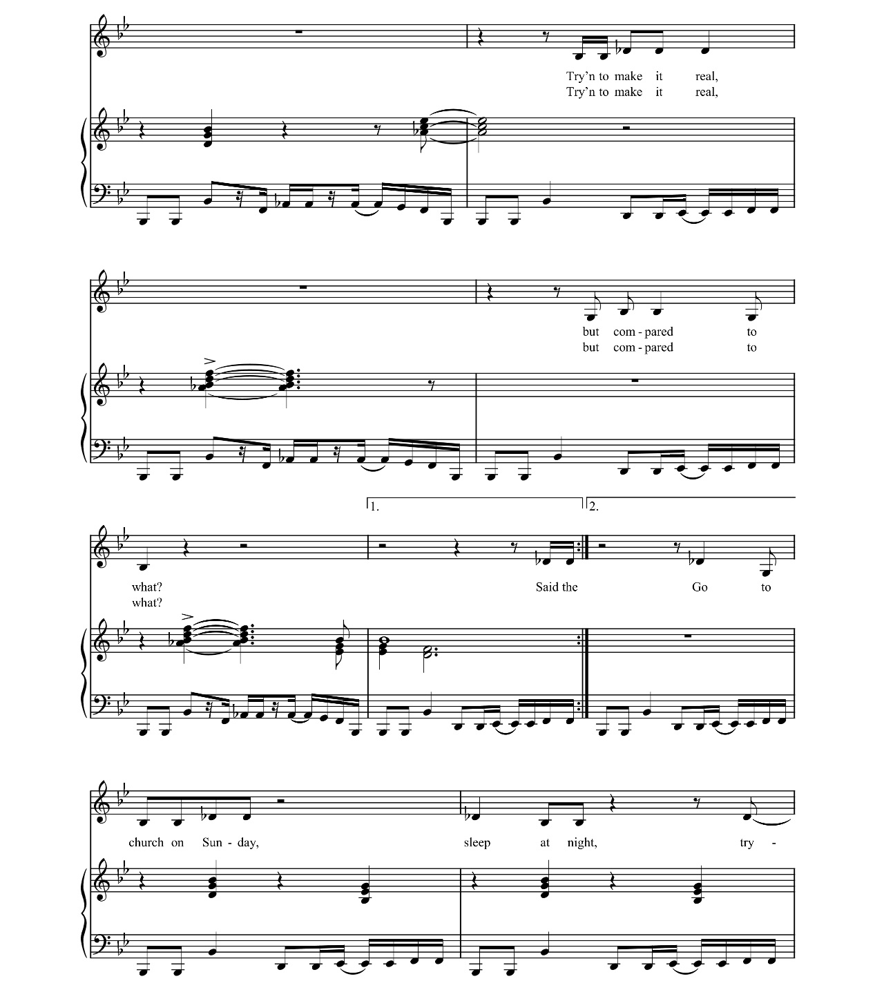 Compared To What sheet music 5