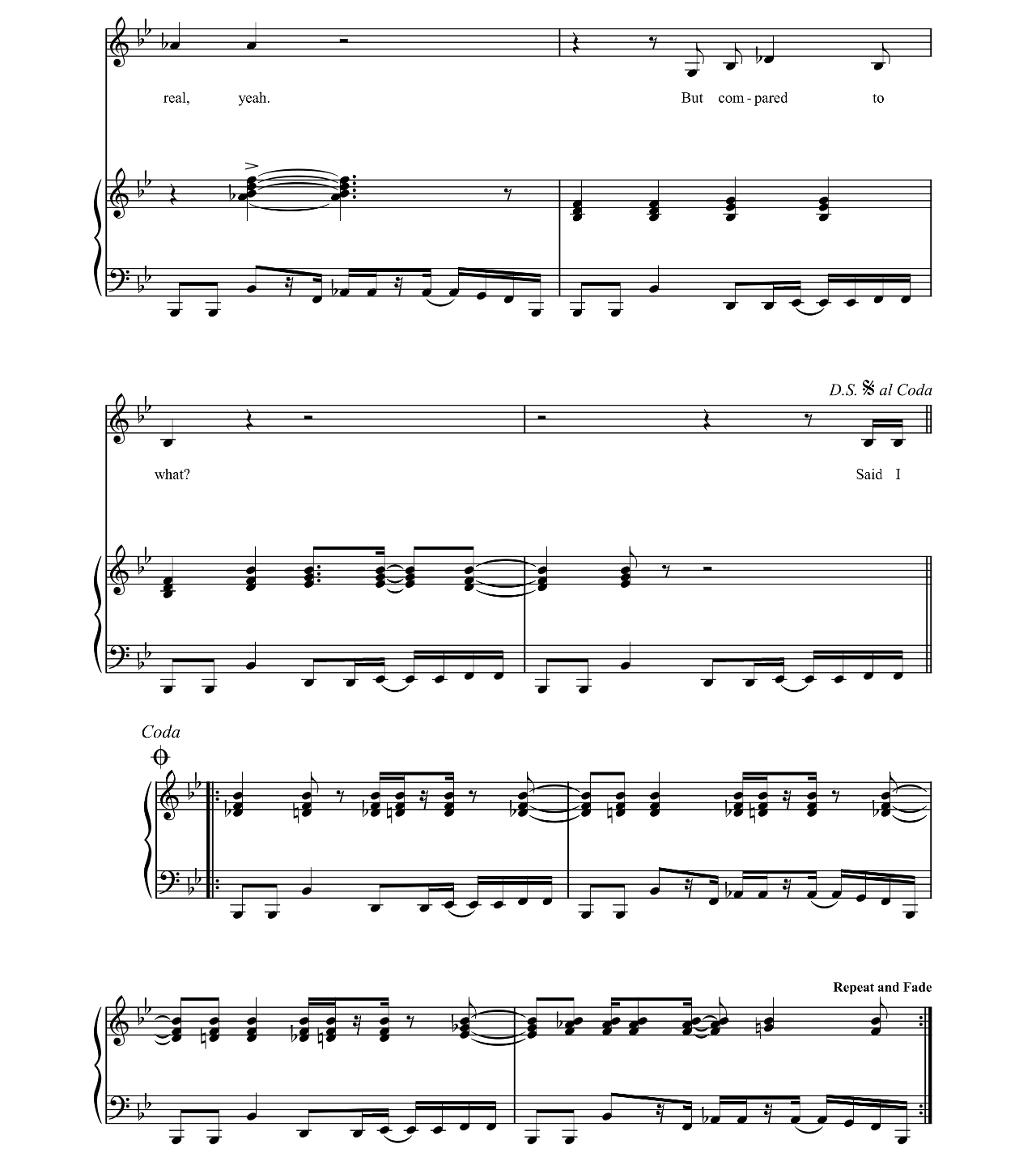 Compared To What sheet music 12