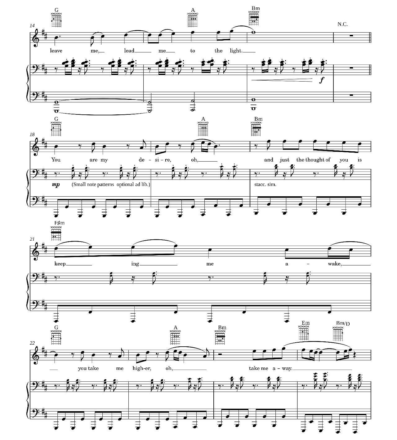 Desire sheet music 2