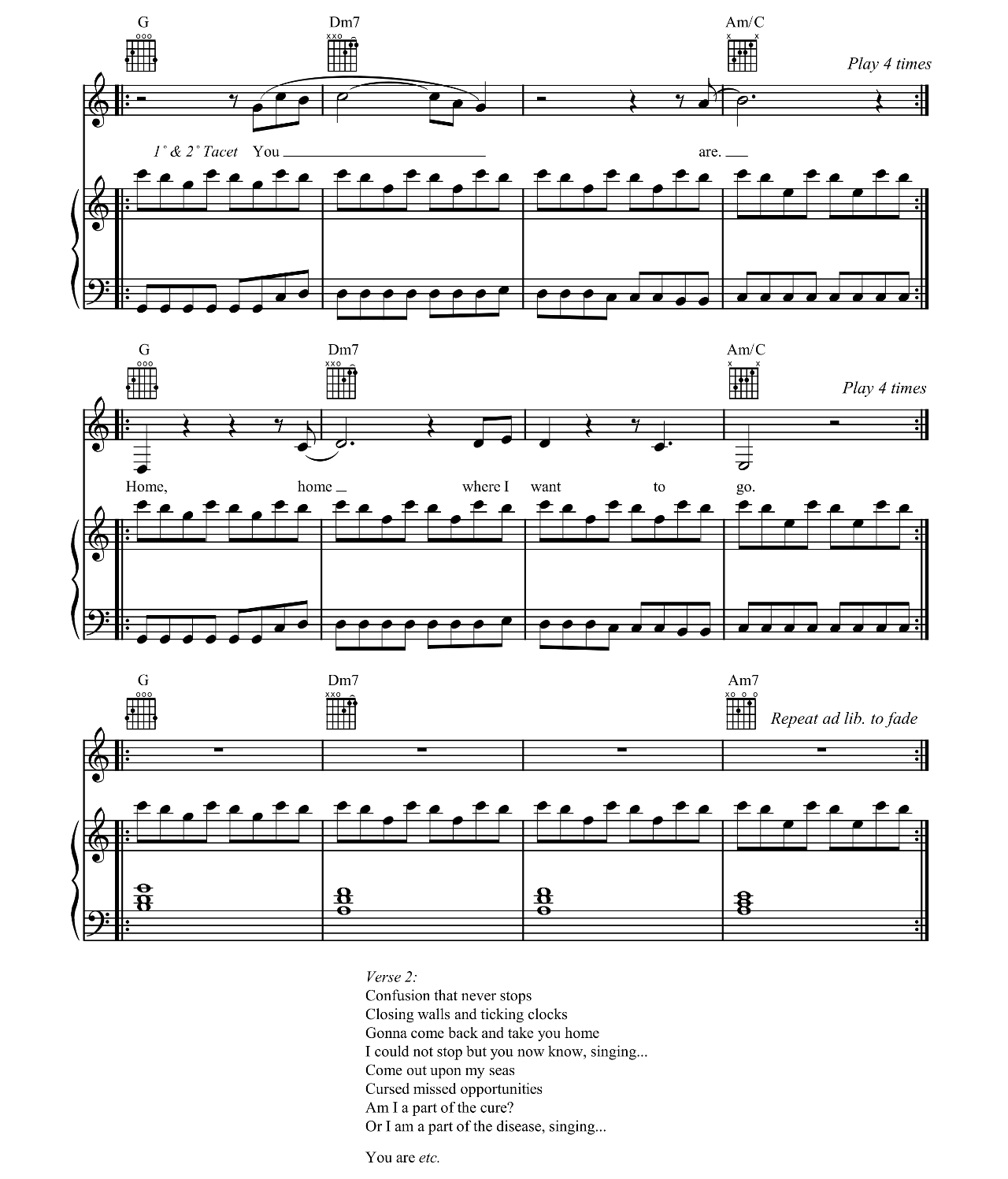 Clocks sheet music 6