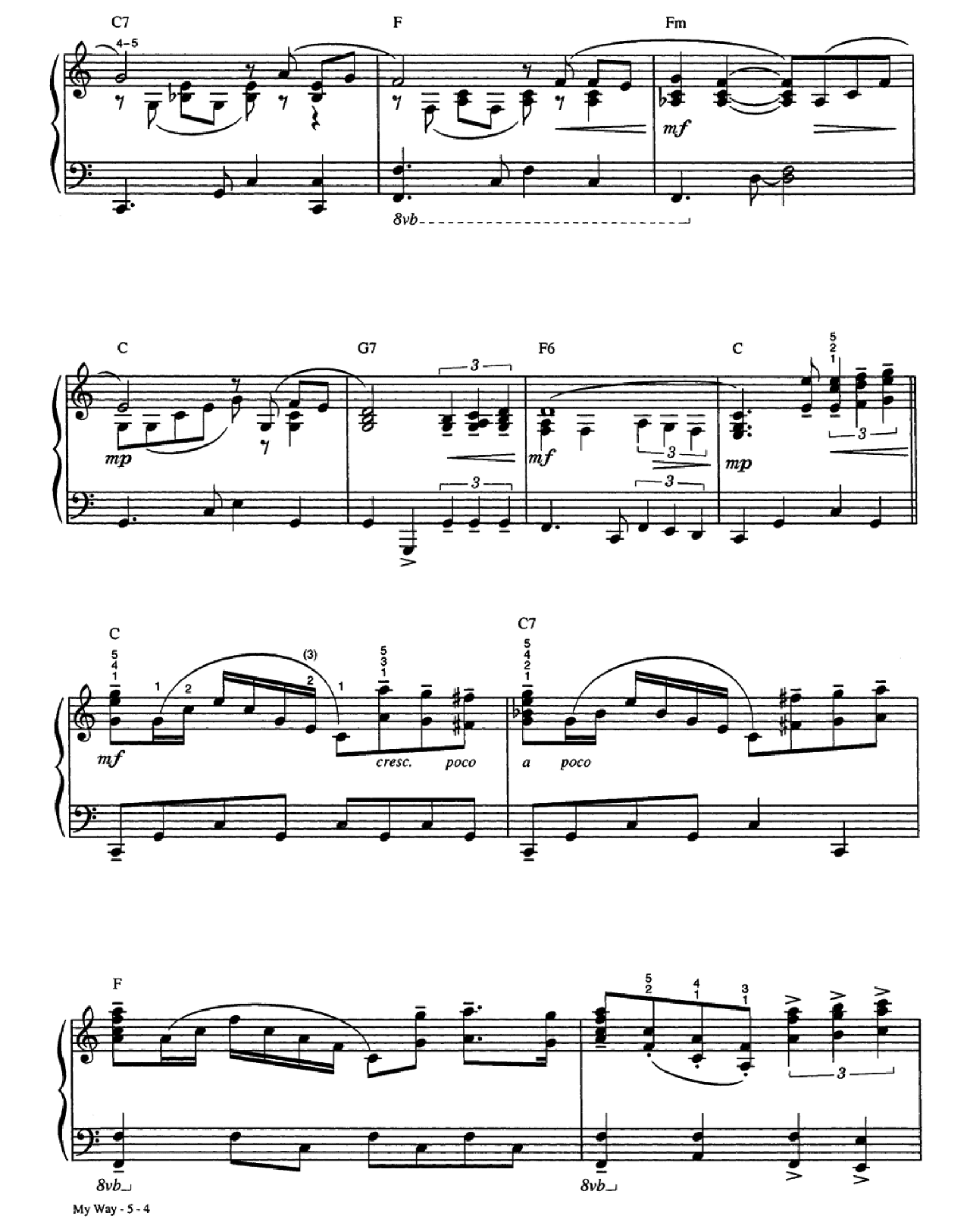 My Way sheet music 4