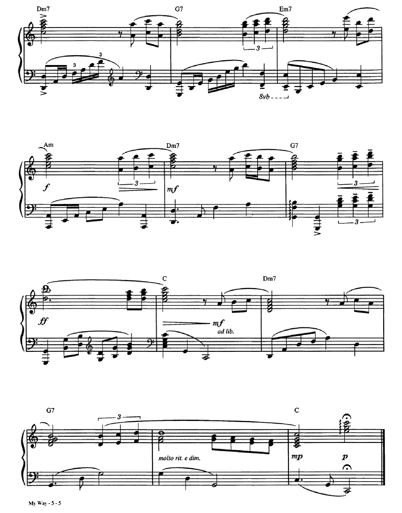 My Way sheet music 5