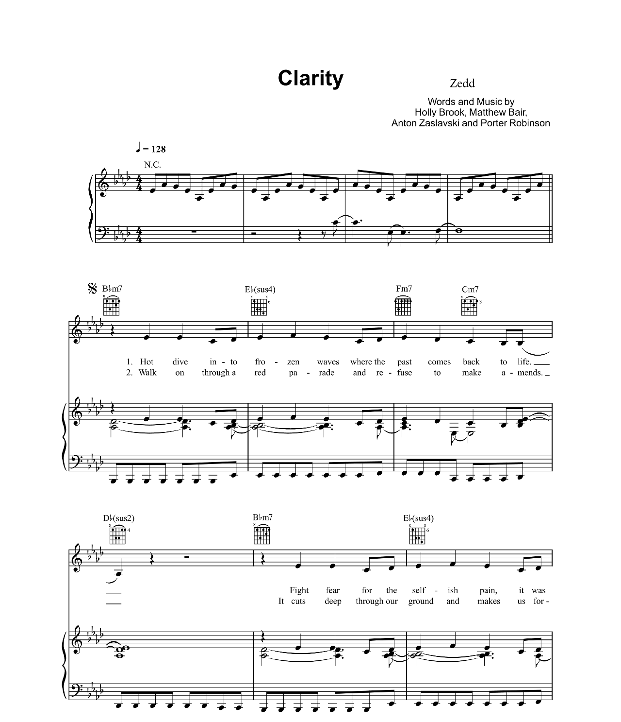 Clarity sheet music