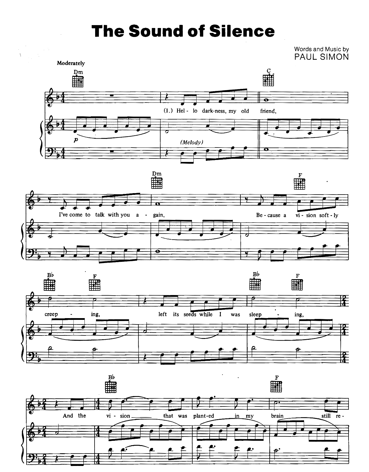 The Sound Of Silence sheet music