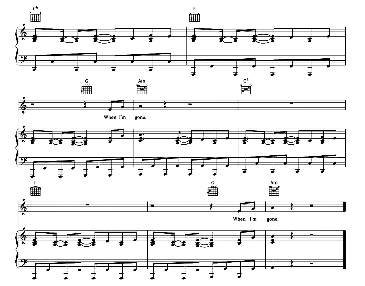 When I'm Gone sheet music 4