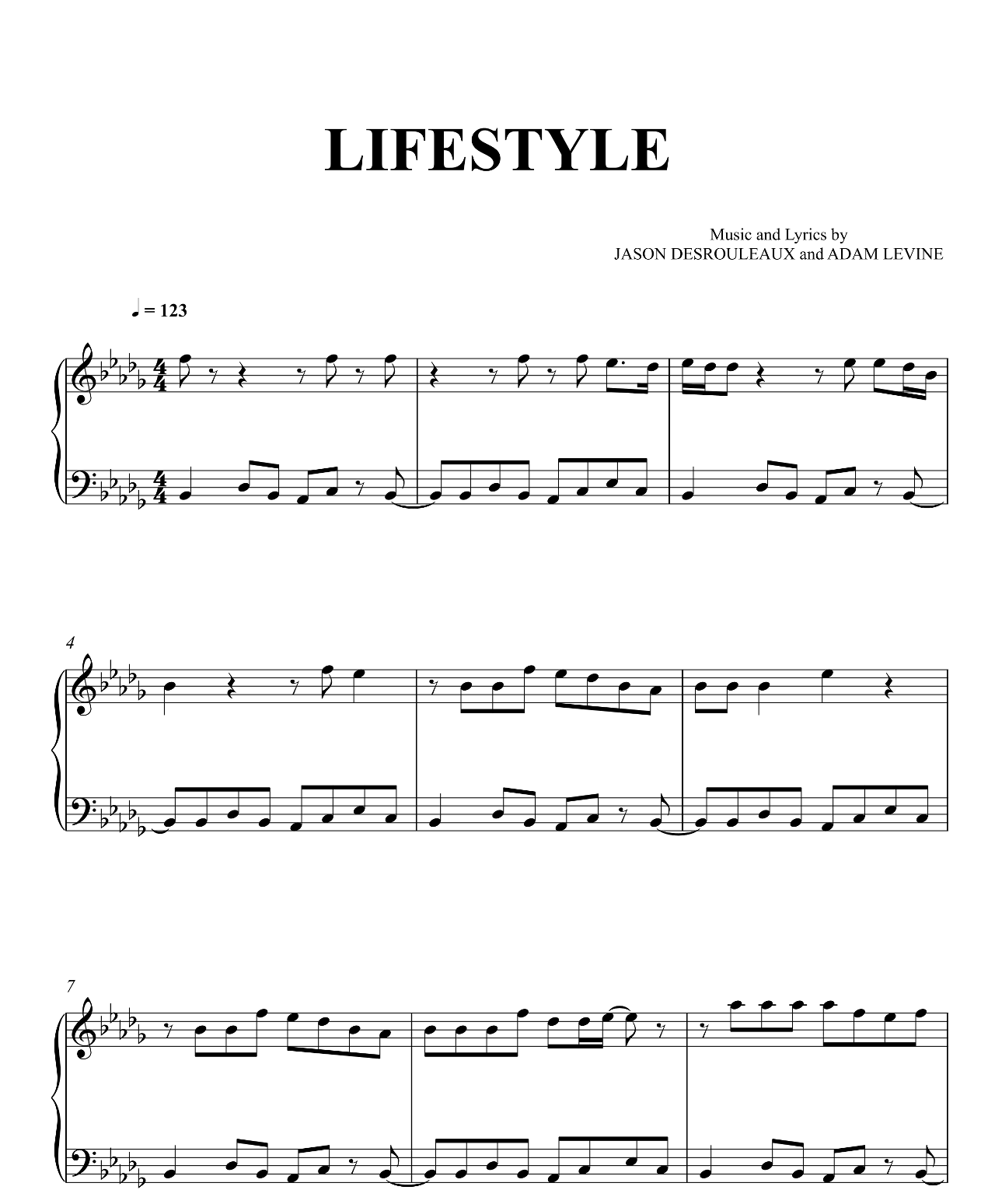 Lifestyle sheet music