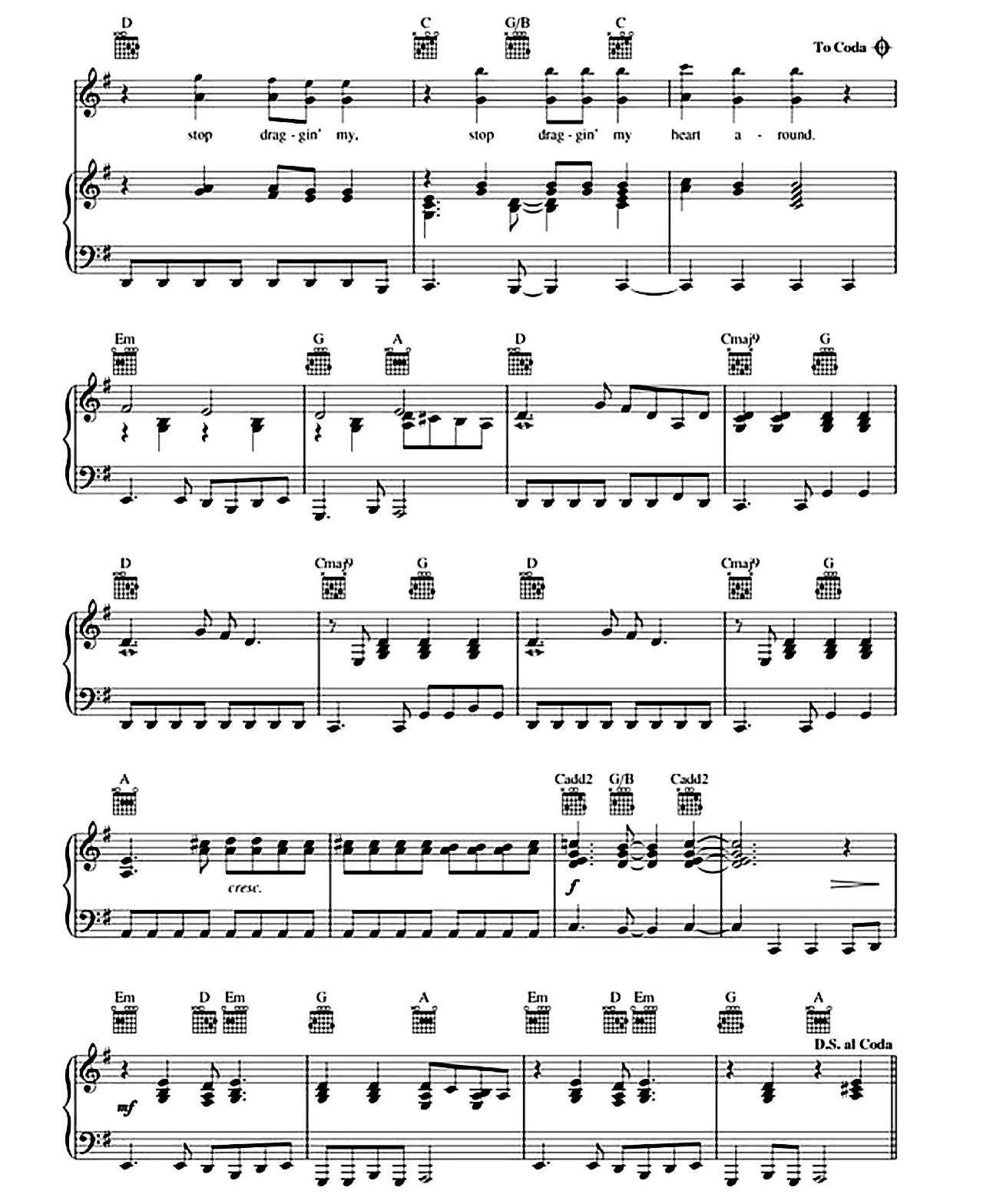 Stop Draggin' My Heart Around sheet music 5