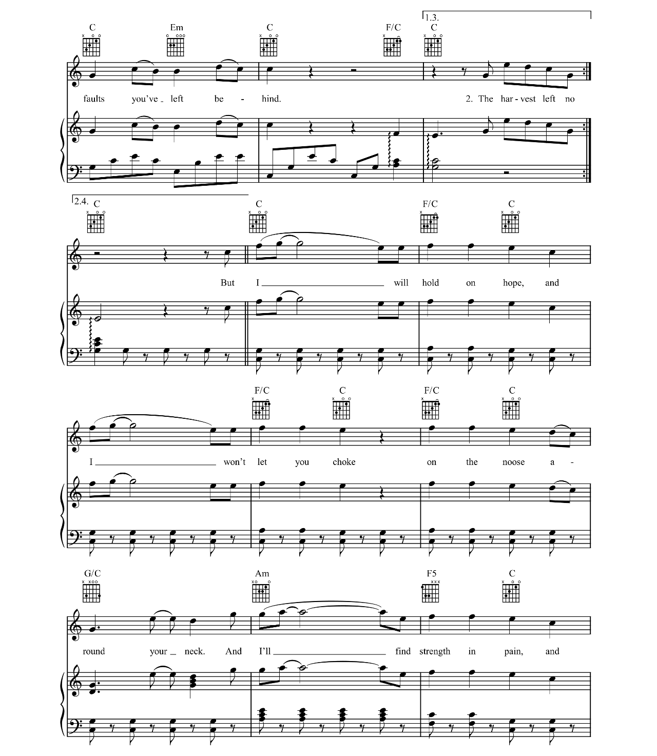 The Cave sheet music 2