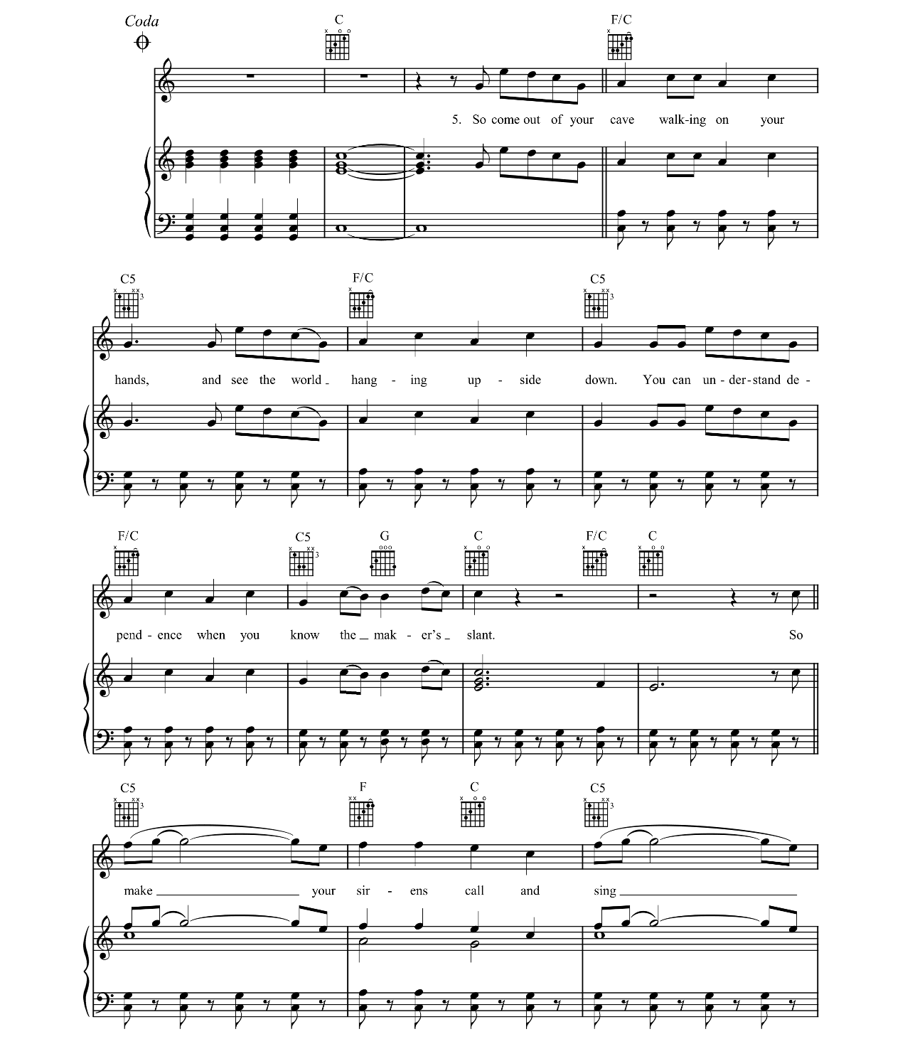 The Cave sheet music 4