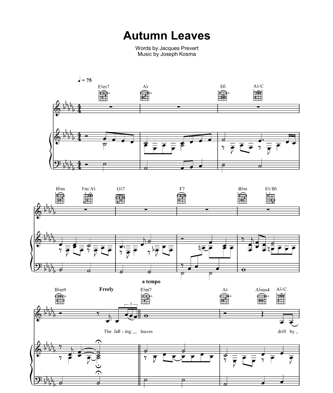 Autumn Leaves sheet music