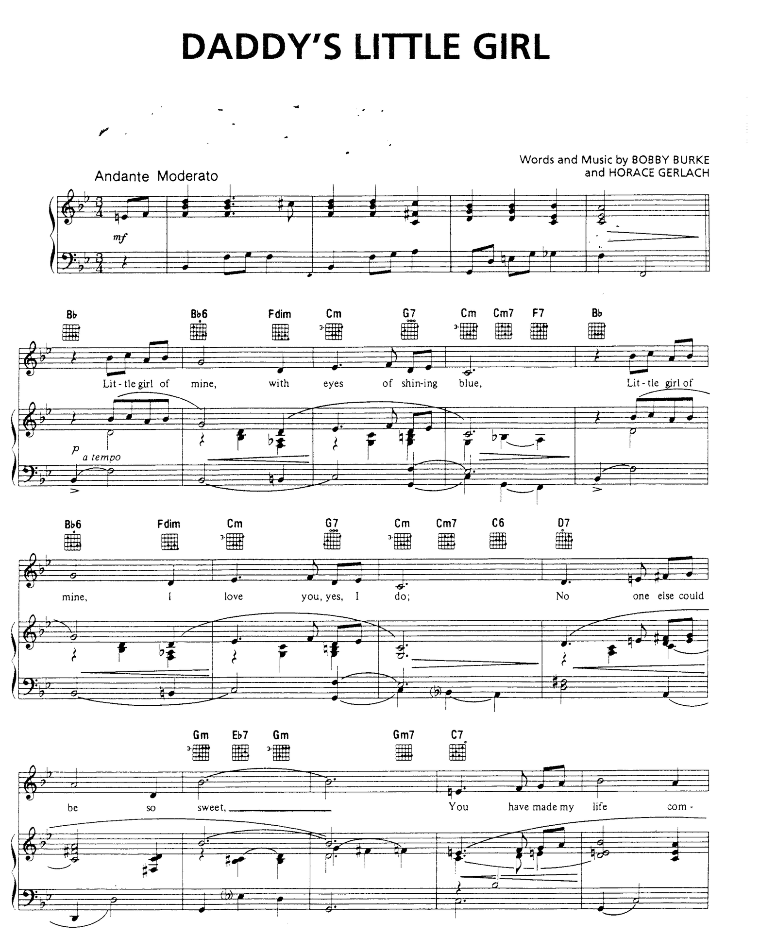 Daddys Little Girl sheet music