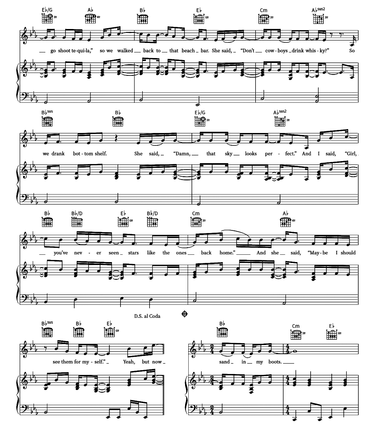 Sand In My Boots sheet music 3