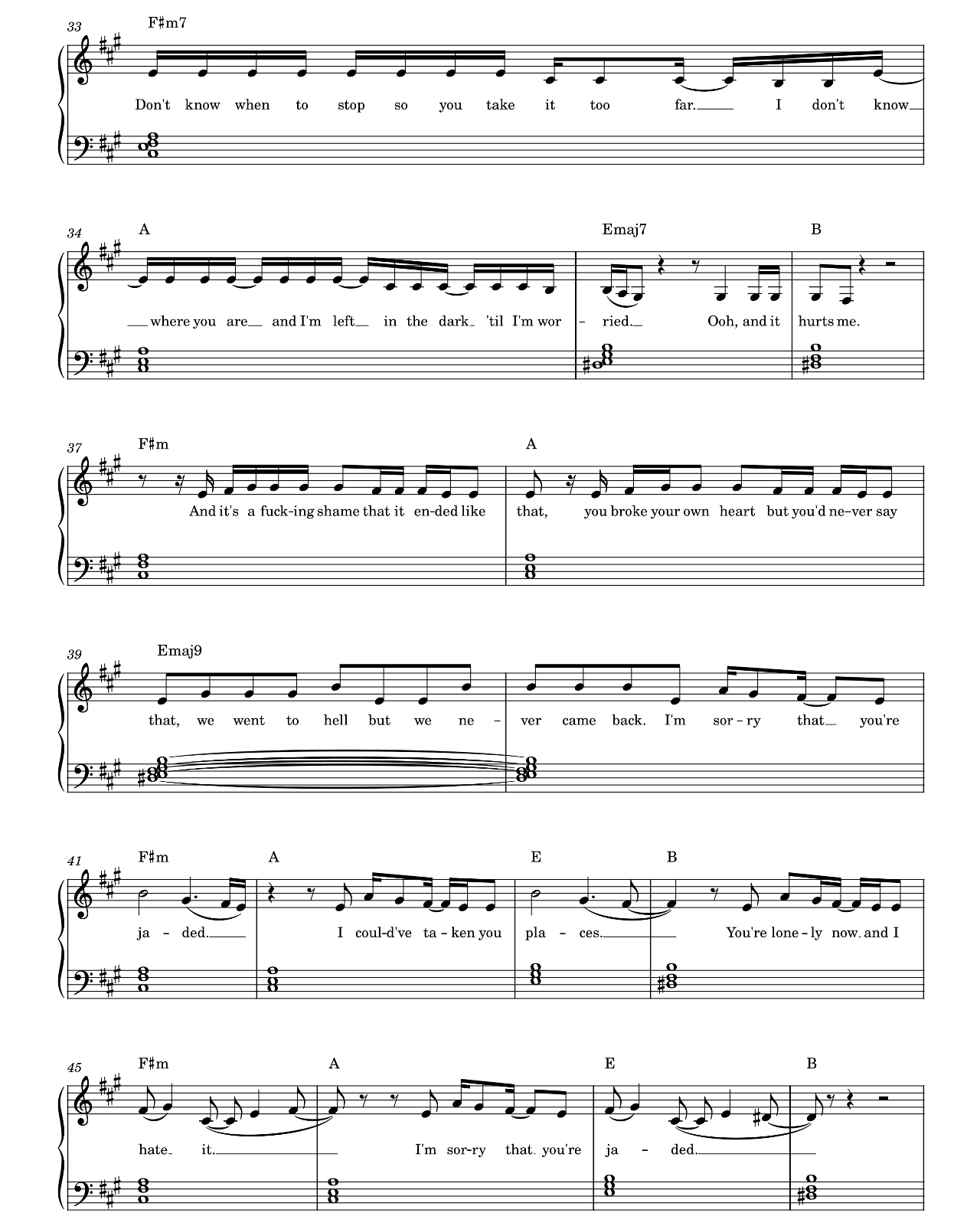 Jaded sheet music 3