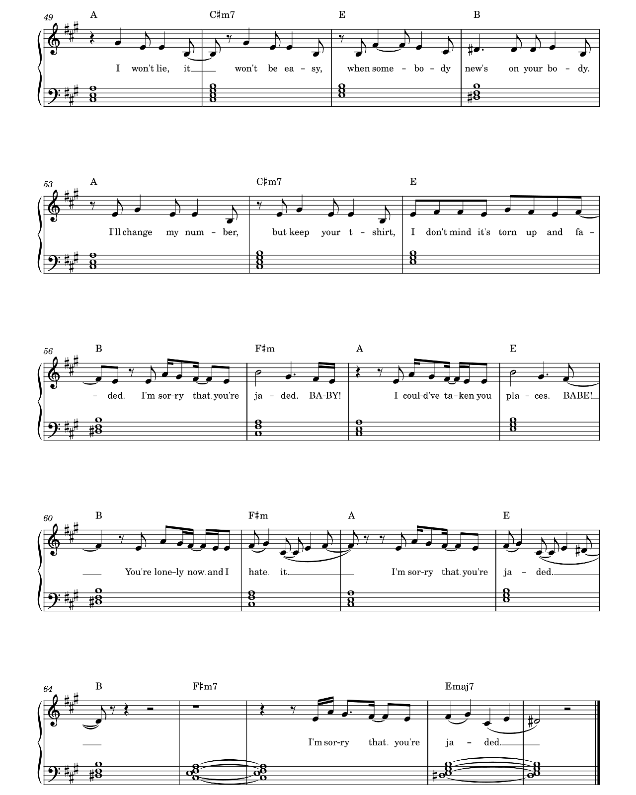Jaded sheet music 4