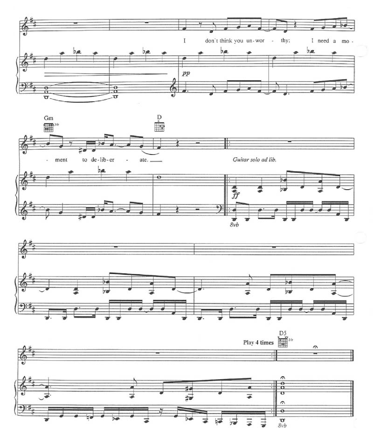 Uninvited sheet music 5