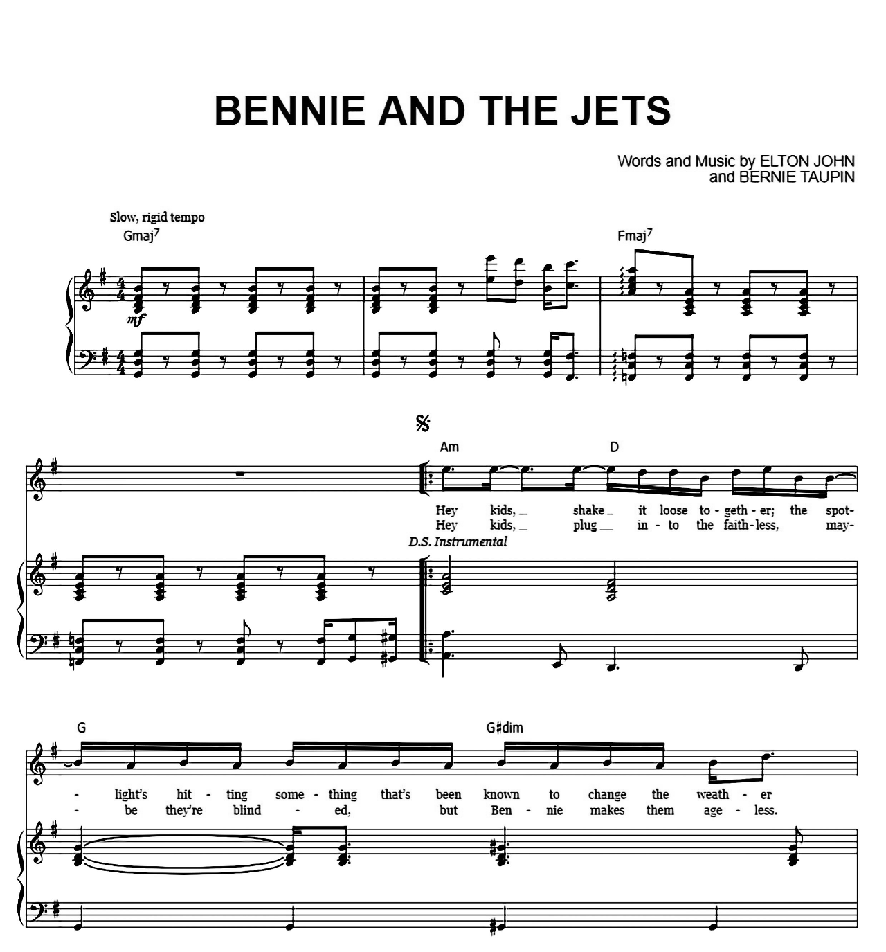 Bennie And The Jets sheet music