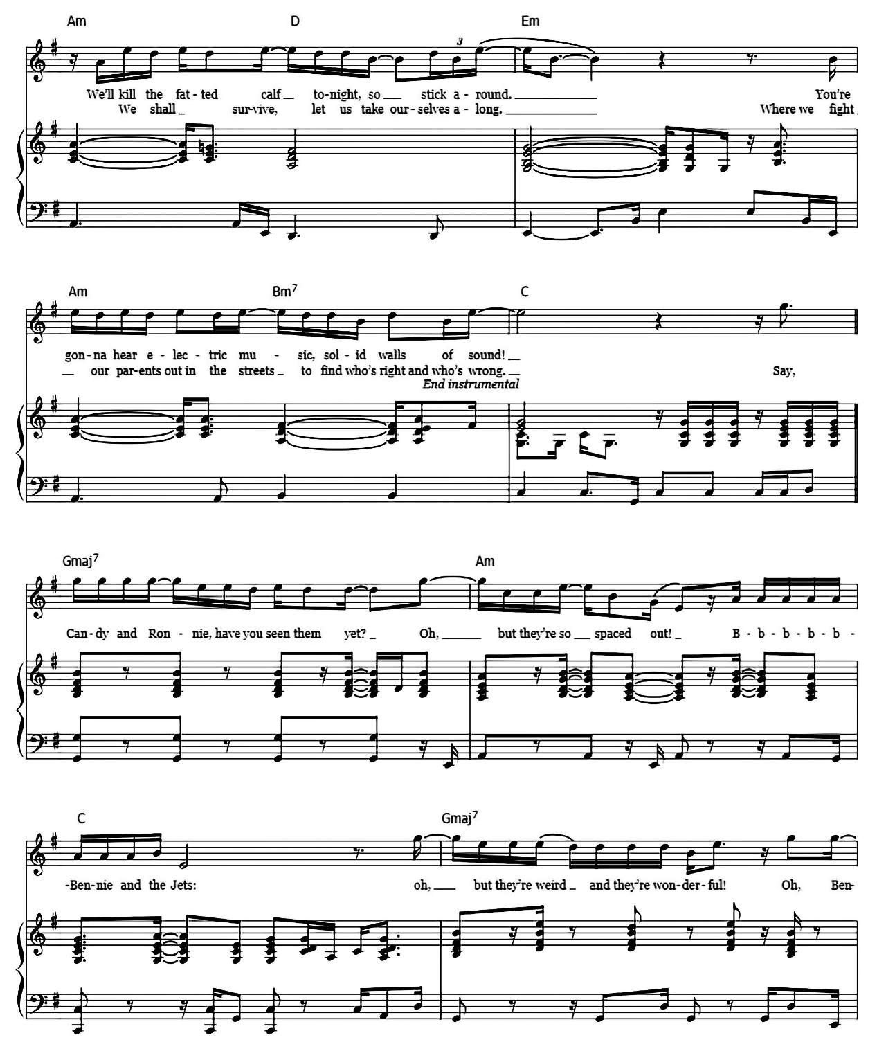 Bennie And The Jets sheet music 2