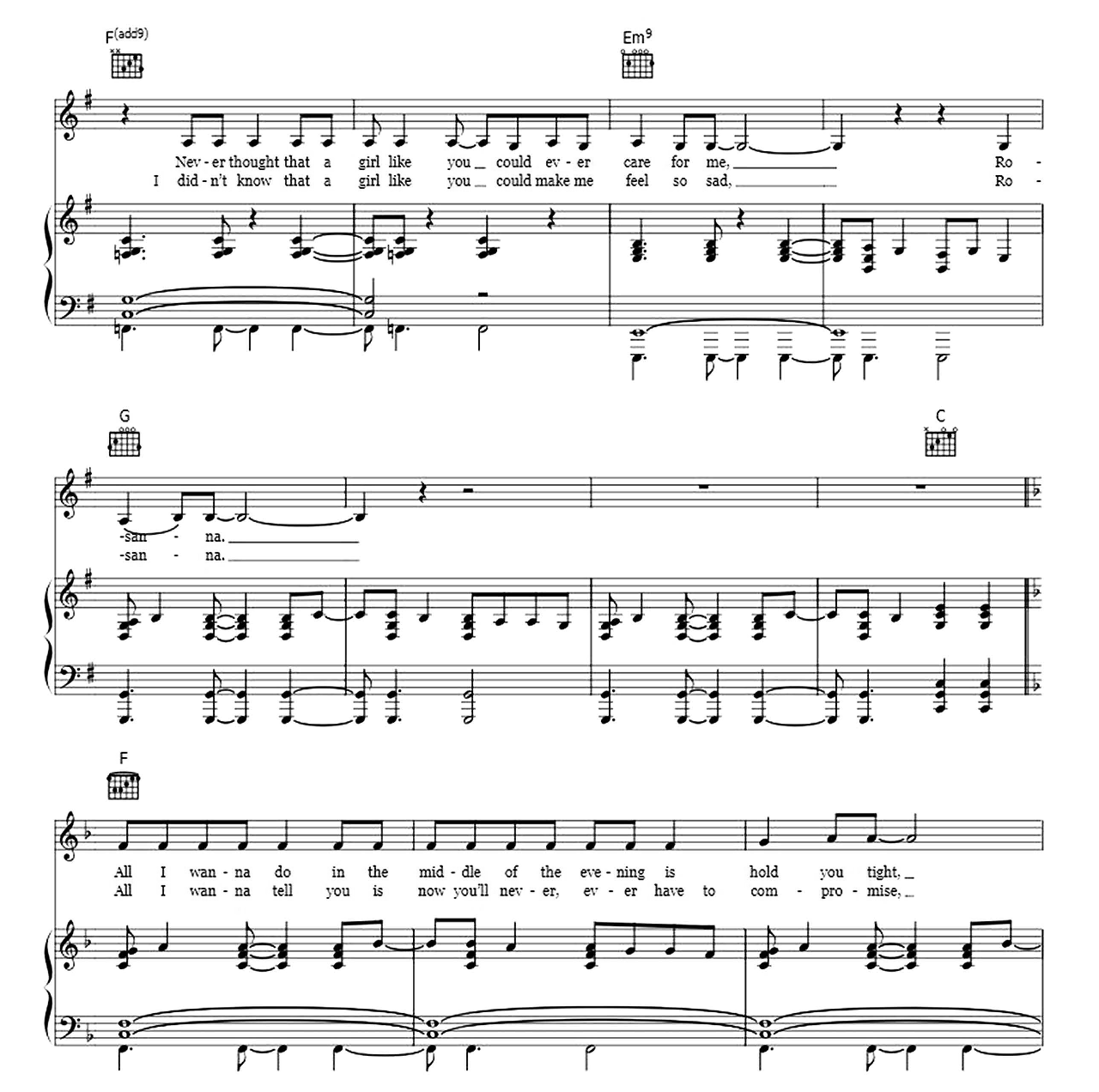 Rosanna sheet music 2
