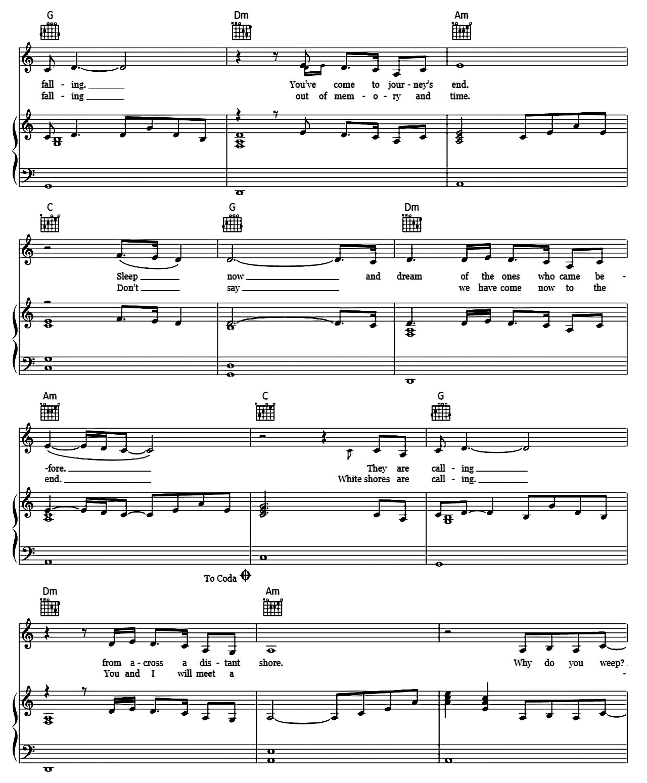 Into The West sheet music 2