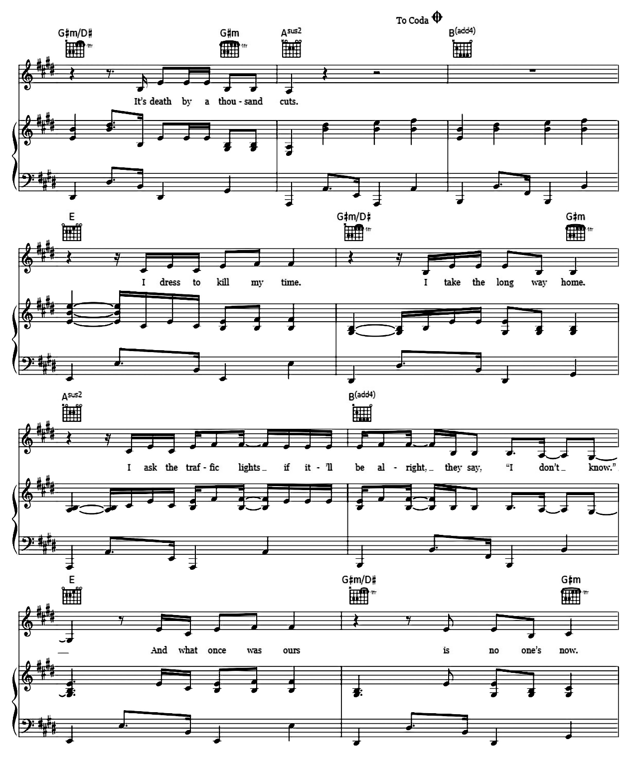 Death By A Thousand Cuts sheet music 3