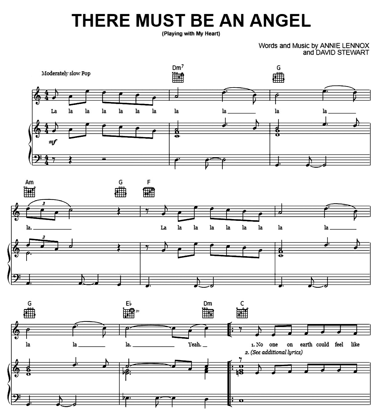 There Must Be An Angel sheet music