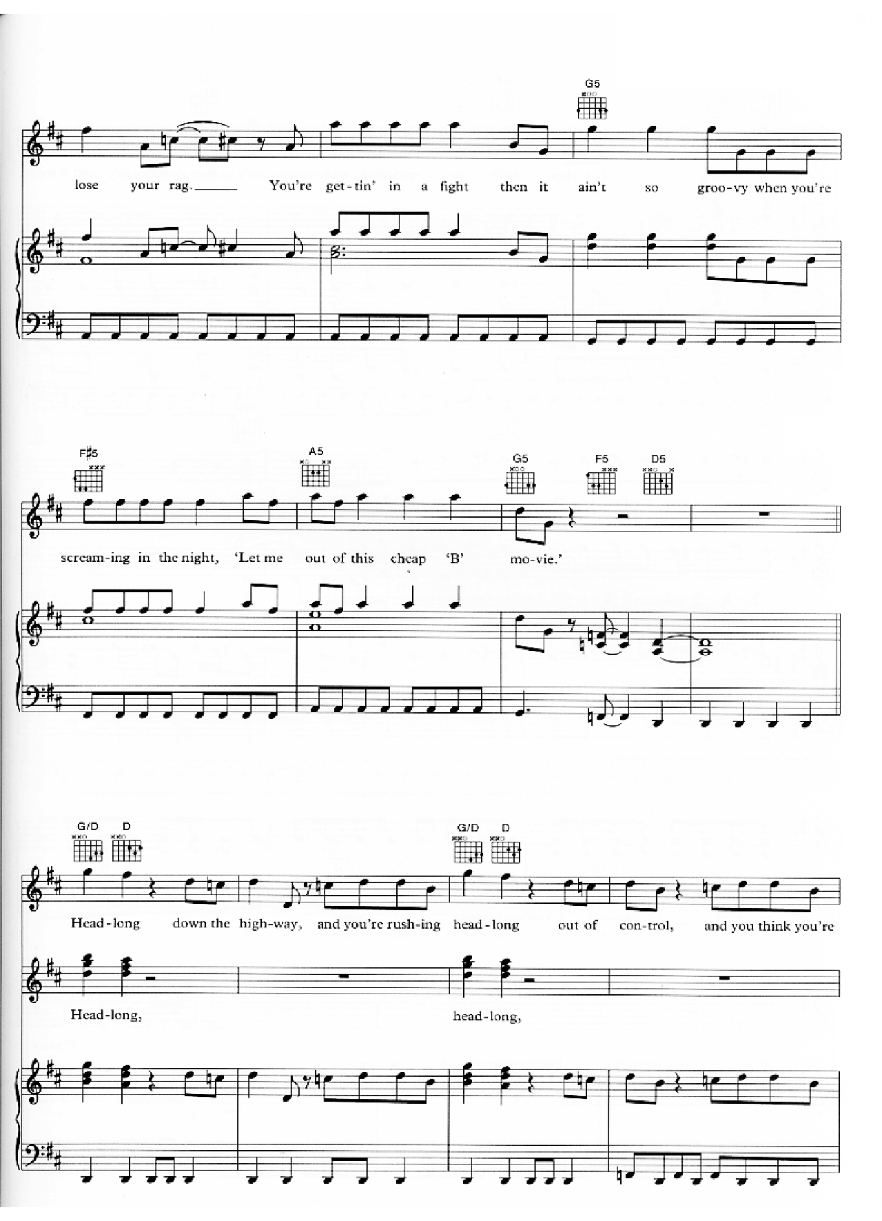 Headlong sheet music 5