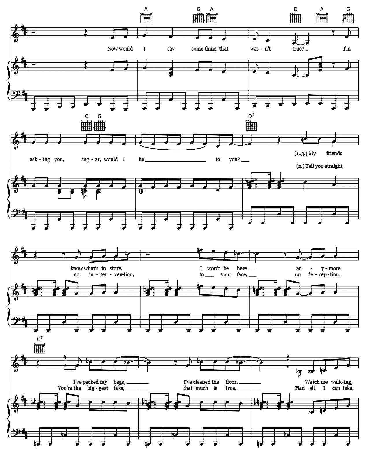 Would I Lie To You sheet music 2