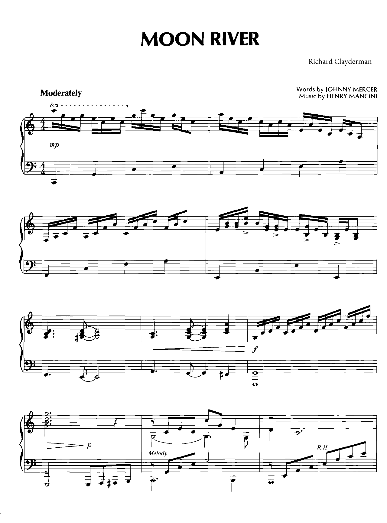 Moon River sheet music