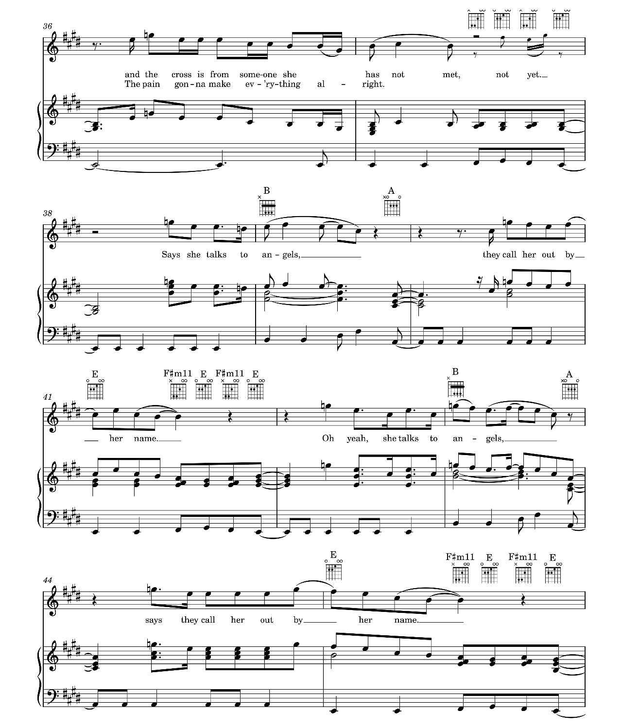 She Talks To Angels sheet music 4