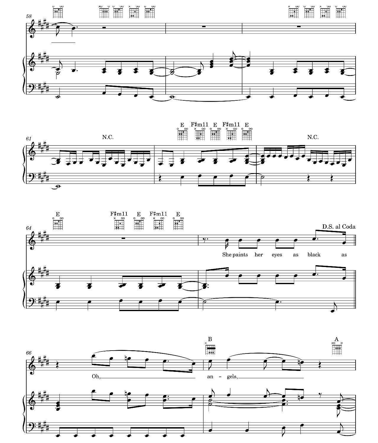 She Talks To Angels sheet music 6