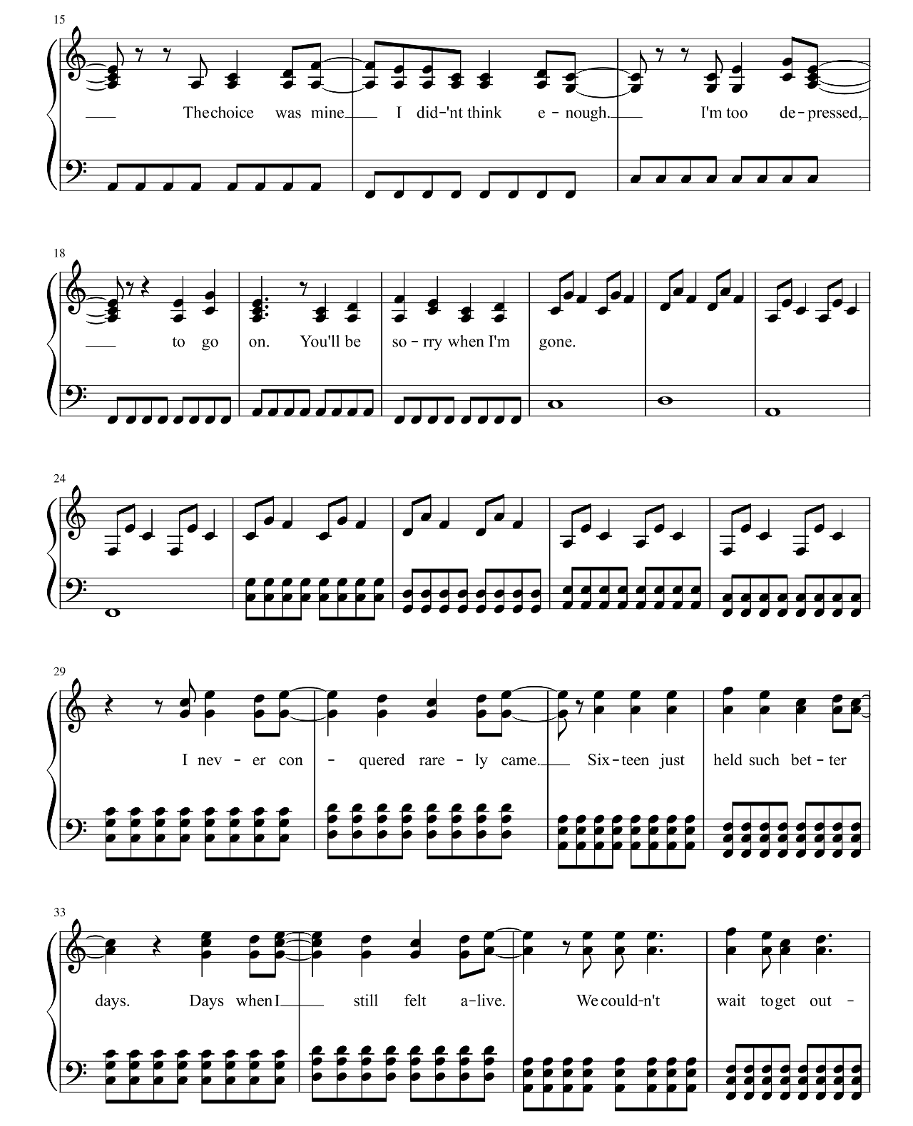 Adam's Song sheet music 2